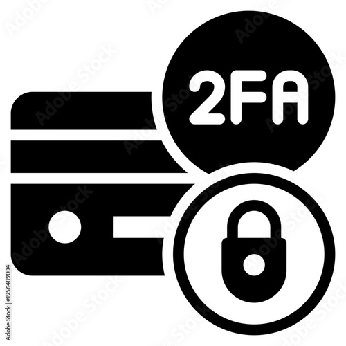 credit card 2fa verify identity privacy protection security solid glyph icon