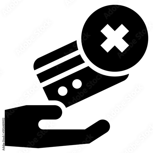 credit card data not give stop identity privacy protection solid glyph icon