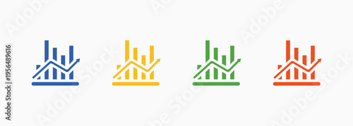 Stocks Icon Set Color Multiple Style Collection Element For Design