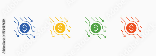 Inflation Icon Set Color Multiple Style Collection Element For Design