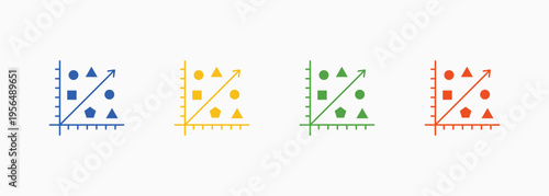 Correlation Icon Set Color Multiple Style Collection Element For Design