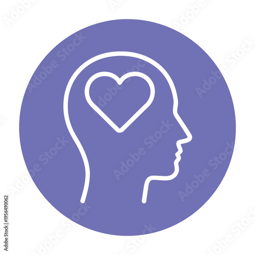 Love concept in human mind symbol