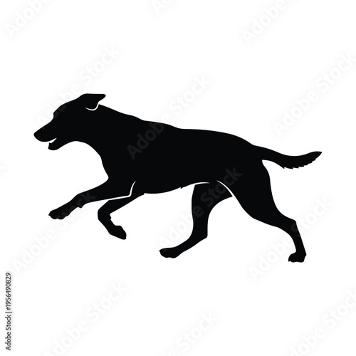 Dog silhouette running illustration for design projects
