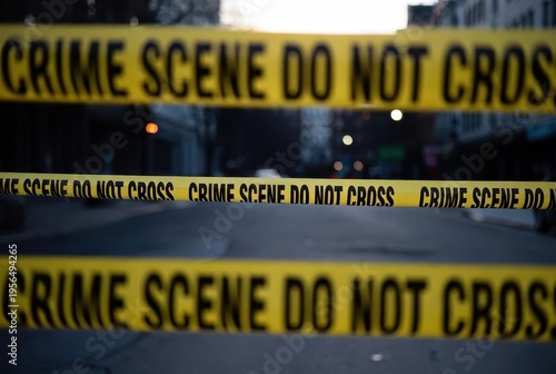 Investigation of a crime scene thriller in urban environment at dusk