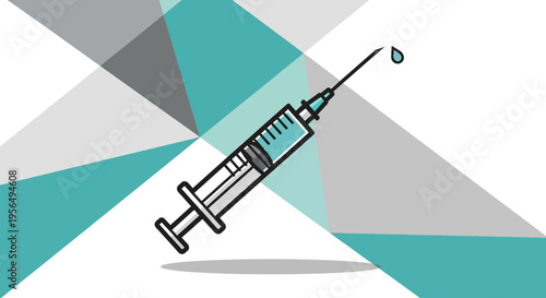 Medical innovation vector graphic illustration depicting vaccination therapy and immunization