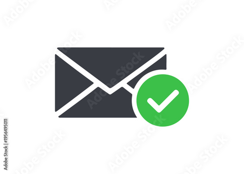 letter with a check mark flat icon
Vector flat icon, isolated on white background