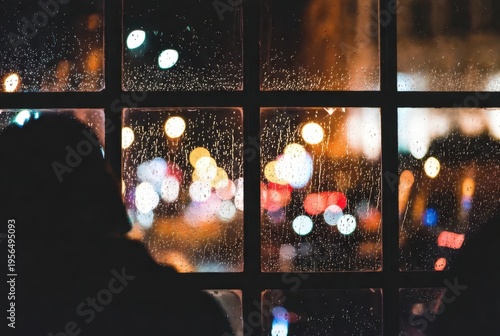 Rainy night investigation thriller in urban setting with city lights and shadows