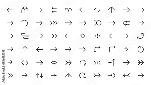 Collection of various arrow icons and symbols for navigation and direction