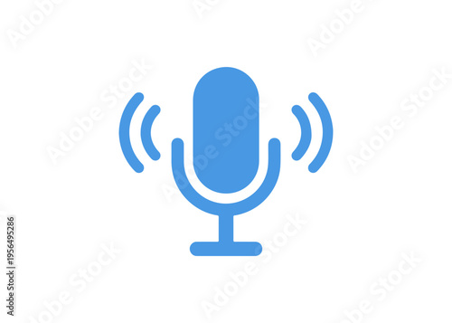 microphone with waves flat icon
Vector flat icon, isolated on white background