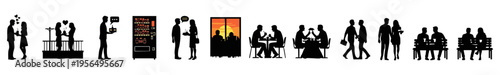 Creative Title: Urban Connection Moments and Romantic Sunset Leisure Silhouettes