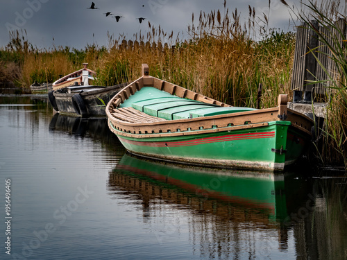 Boats in the Albufera of Valencia (Spain)	