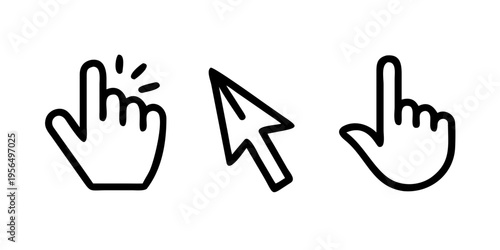 Mouse click cursor icon set