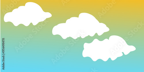 Soft pastel sky background with cute white clouds and smooth gradient tones creating fresh summer vibes water concept.
