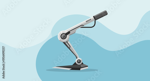 Stylized illustration of a robotic arm, designed for automation and precision engineering technology