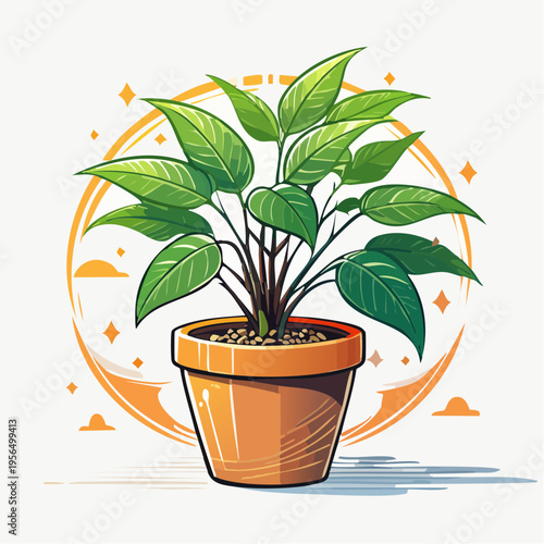 Japandi Pflanzendekoration mit minimalistischer Ästhetik