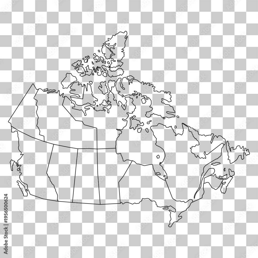 Fototapeta premium Canada map symbol shape, travel web flat concept icon vector illustration .