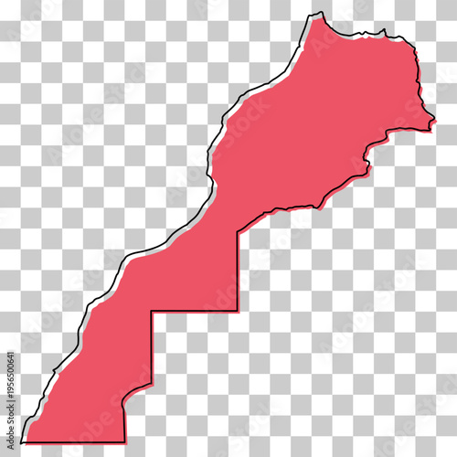 Morocco map symbol shape, travel web flat concept icon vector illustration .