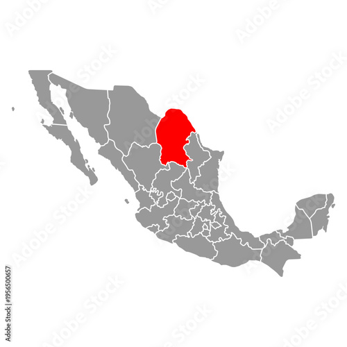 Coahuila of Mexico map shape, travel web concept icon vector illustration .