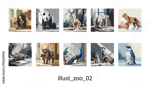 動物園の仲間たち02_イラスト素材