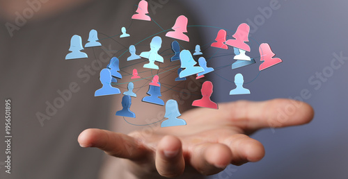 Fotografia Abstract concept of business connections, social network, community, communication, teamwork