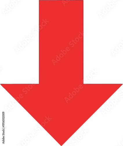 A large red arrow points downward in a simple graphic illustration.