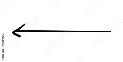 手書きの左向き矢印　黒　ベクター