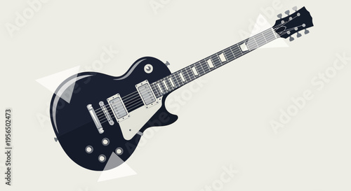 Striking vector illustration depicting an electric guitar against a light backdrop perfect for