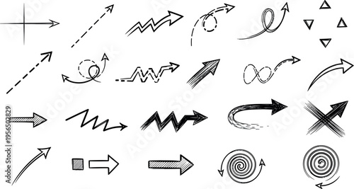 Collection of various arrow designs and symbols for graphic and illustration purposes