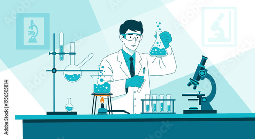 Scientist in Laboratory Examining Chemical Reaction, Scientific Research and Experimentation