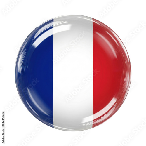 Glossy France Flag Sphere