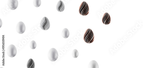 Easter egg pattern on white...