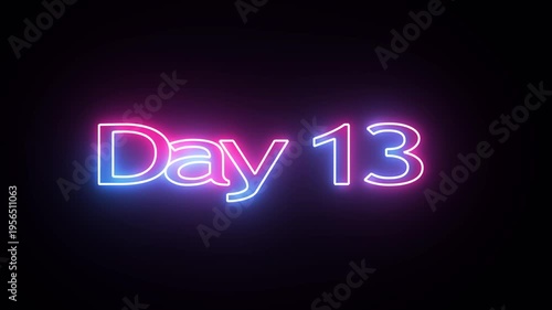Day To Go glowing neon Animation Videos. Neon “3 Days Left” Countdown.