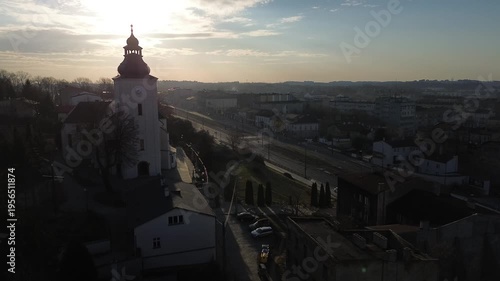 Trinity Church będzin, silesia poland aerial view