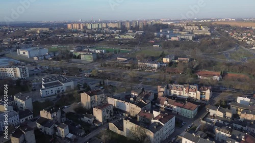 Będzin old city in Silesia, drone aerial view