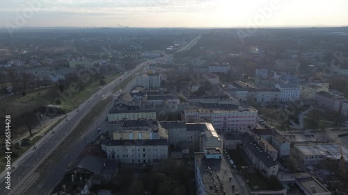 Będzin old city in Silesia, drone aerial view