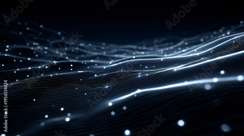 Outlines Illuminate Subtle Topography Backdrop on Dark Blue Background