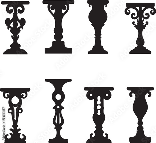 Decorative vase silhouettes antique urns planters artistic home decor objects