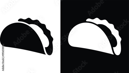 Delicious tacos with food concept in black and white