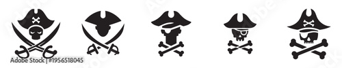 pirate vector with silhouette style