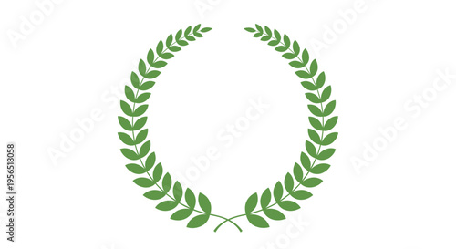 Green laurel wreath on display symbolizing achievement and honor