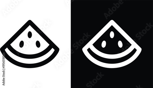 Delicious watermelon slice food icon design