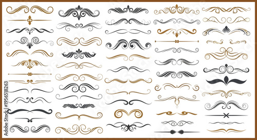 Vintage decorative borders and frames set