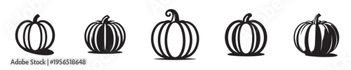 pumpkin vector with silhouette style