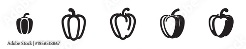 bell pepper vector in silhouette style
