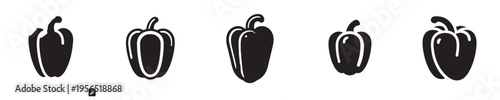 bell pepper vector in silhouette style
