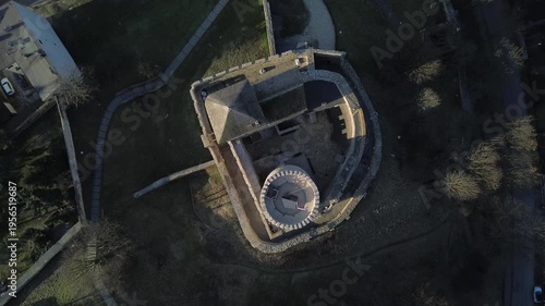 Castle aerial top view drone in Będzin