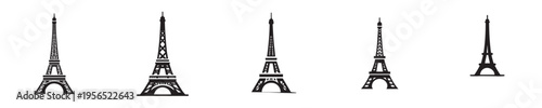 Eiffel Tower vector with silhouette style
