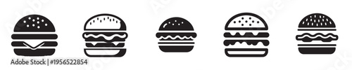 burger vector with silhouette style