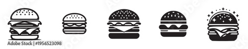 burger vector with silhouette style