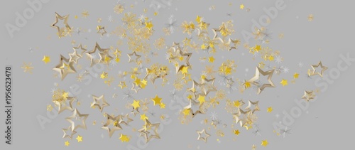 Festive gold stars and snow...